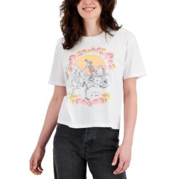 Rebellious One Juniors' Desert Flower Graphic-Print T-Shirt, Size L, New - Picture 2 of 5